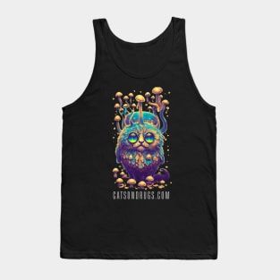 Techno Cat - Psychedelic Cat - Catsondrugs.com - #psychedelic #psychedelicart #trippy #psytrance #art #psy #trippyart #music #trance #rave #love #psychedelictrance Tank Top